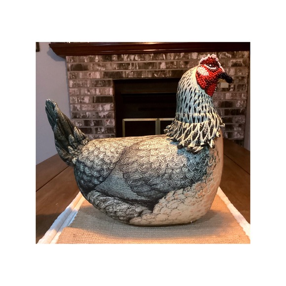 John Derian For Target 2024 Plush Beaded Chicken Pillow - Picture 1 of 8